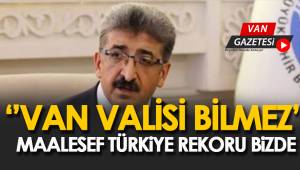 Van Valisi "Maalesef Türkiye rekoru bizde"