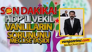 HDP'Lİ VEKİL VANLILARIN SORUNUNU MECLİSE TAŞIDI