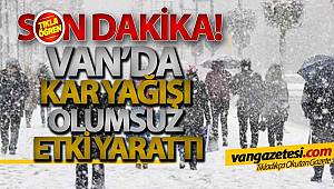 VAN'DA KAR YAĞIŞI OLUMSUZ ETKİ YARATTI