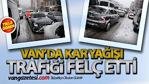 VAN'DA KAR YAĞIŞI TRAFiĞi FELÇ ETTİ - van haber