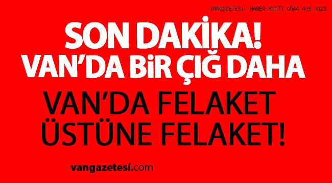 SON DAKİKA : VAN'DA BİR FELAKET DAHA - BİR ÇIĞ DAHA DÜŞTÜ - Van Haber