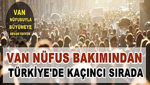 Van nüfus bakımından Türkiye'de kaçıncı sırada...