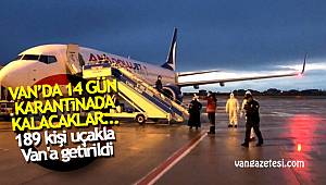 KKTC'de yaşayan 61'i kadın 189 Türk vatandaşı Van'a getirildi.