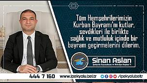 Sinan Aslan'ın Kurban Bayramı mesajı