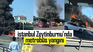 Son dakika! İstanbul Zeytinburnu'nda metrobüs yangını