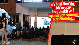 63 kişi Van'da bir araca sığdırıldı ve operasyon sonrası o görüntüler...