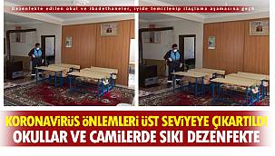 Van'ın okulları ve camilerinde sıkı dezenfekte çalışması