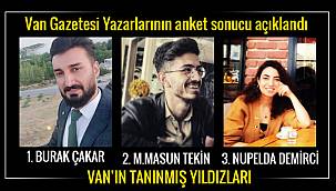 Van Gazetesi Yazarlarının anket sonucu açıklandı