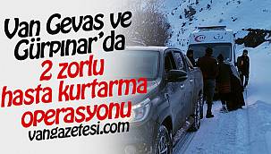 Van Gevaş ve Gürpınar’da 2 zorlu hasta kurtarma operasyonu 