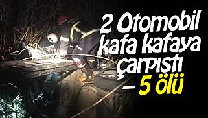 2 Otomobil kafa kafaya çarpıştı – 5 ölü