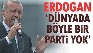 Erdoğan, 'Dünyada Böyle Bir Parti Yok'
