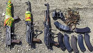 Van'ın Edremit ilçesindeki operasyonda; 3 Adet AK-47 Kalaşnikov, EYP düzeneği vb