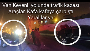 Van Kevenli yolunda trafik kazası - Araçlar, Kafa kafaya çarpıştı -  Yaralılar var