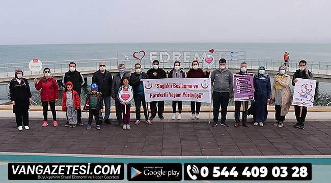 Van Edremit'te sağlık ekipleri, Kalp sağlığı haftası yürüyüşü düzenledi