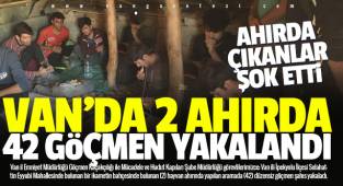 Van'da 42 göçmeni 2 hayvan ahırına gizlediler ve yetmedi - Videolu