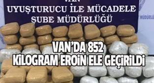Van'daa 852 kilogram eroin ele geçirildi