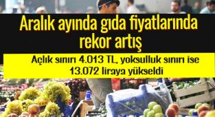 Aralık ayında gıda fiyatlarında rekor artış