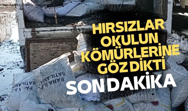 Van ilinde hırsızlar okulun kömürlerine göz dikti