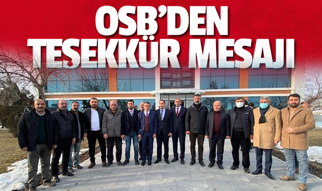 OSB'DEN BASINA VE KAMUOYUNA TEŞEKKÜR MESAJI