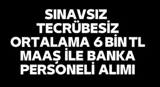 Sınavsız tecrübesiz ortalama 6 bin TL maaş ile banka personeli alımı