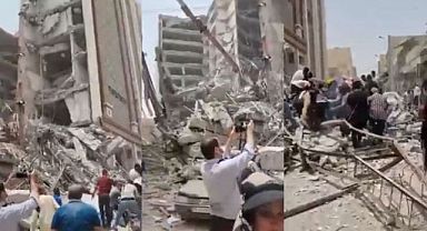 İran'da 10 katlı iş merkezi çöktü: Ölü ve yaralılar var