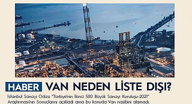 TÜRKİYE'NİN 500 BÜYÜK SANAYİ KURULUŞUNDA VAN NEDEN LİSTE DIŞI?
