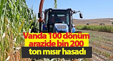 Vanda 100 dönüm arazide bin 200 ton mısır hasadı