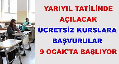 Ücretsiz kurslara başvuru 9 ocakta başlıyor