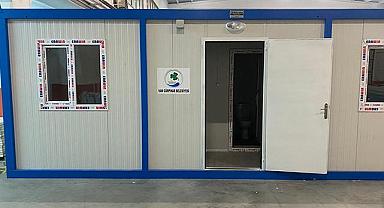Gürpınar Belediyesinden deprem bölgesine konteyner desteği