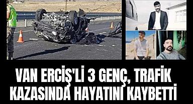 Van Erciş'li 3 genç, trafik kazasında hayatını kaybetti