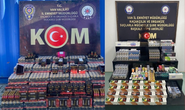 Van Başkale'de 8 ayrı adres ve 1 araçta operasyon