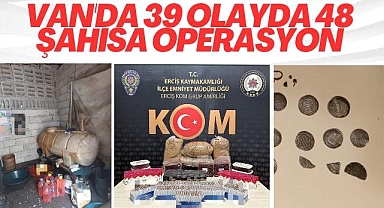 Van'da 39 olayda 48 şahısa operasyon