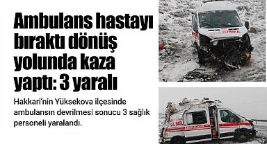 Gece saatlerinde Ambulans devrildi - Yaralılar var