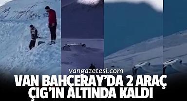 Van Bahçesaray Yolunda Çığ! İki Araç, Çığda mahsur kaldı