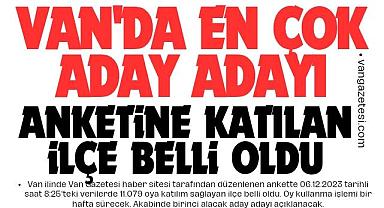 Van'da en çok aday adayı anketine katılan ilçe