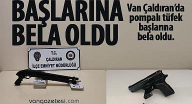 Van Çaldıran’da pompalı tüfek başlarına bela oldu