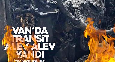 Van’da transit alev alev yandı