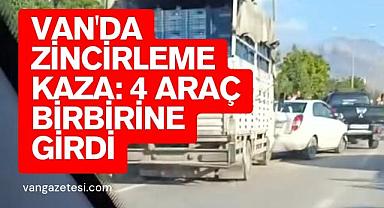 Van'da Zincirleme Kaza - 4 Araç Birbirine Girdi