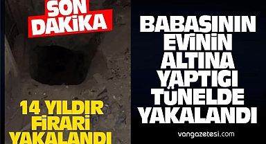 Van'da babasına ait evin altına yapılan gizli bir tünelde yakalandı