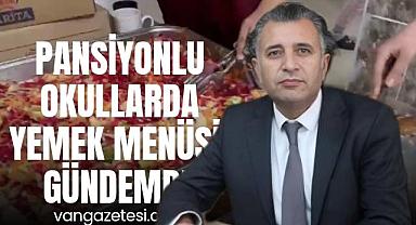 Van'da Pansiyonlu Okullarda Yemek Menüsü Gündemde