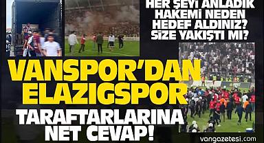 Vanspor'dan Elazığspor taraftarlarına net cevap