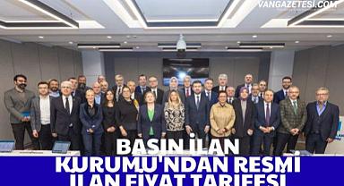 Basın İlan Kurumu'ndan Resmî İlan Fiyat Tarifesi