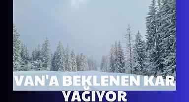 Van'da beklenen kar yağıyor