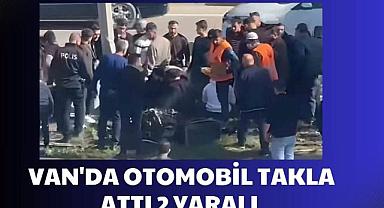 Van'da otomobil takla attı 2 yaralı