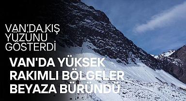 Van’da Yüksek Rakımlı Bölgeler beyaza büründü