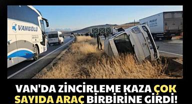 Van'da Zincirleme Kaza Şoku: 6 Araç Birbirine Girdi!