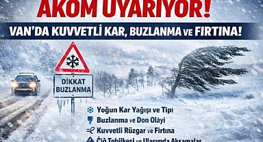 AKOM Uyardı Van'da Kuvvetli Kar, Buzlanma ve Fırtına Bekleniyor