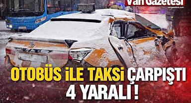 Van'da Halk Otobüsü ile Ticari Taksi Çarpıştı - Van haber