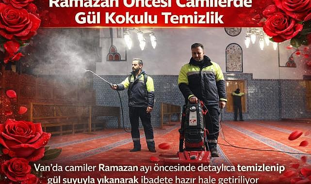 Van'da Ramazan Öncesi Camilerde Gül Kokulu temizlik