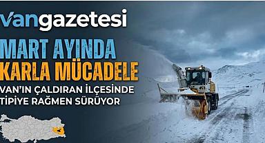 Van'da 2 metreyi bulan ilçede kar çalışması